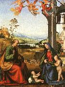 Fra Bartolommeo The Holy Family with the Infant St. John in a Landscape oil painting on canvas